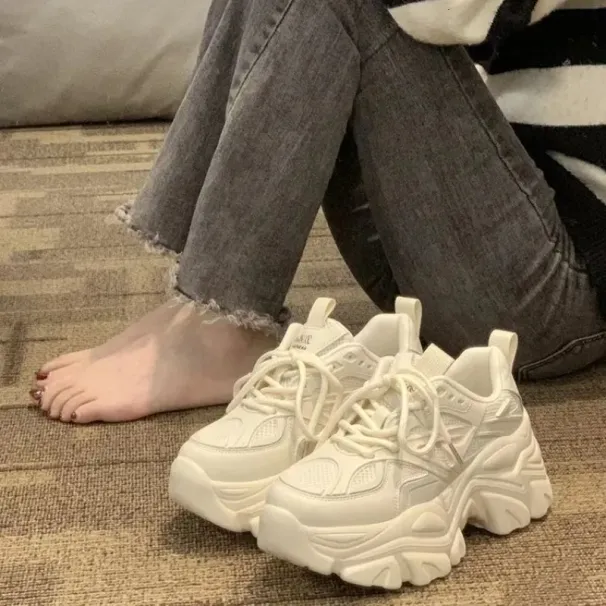 Dad's Height Increasing Children's Summer 2024 New Small White Shoes, Thick Soled Sports Shoes_desvips.com