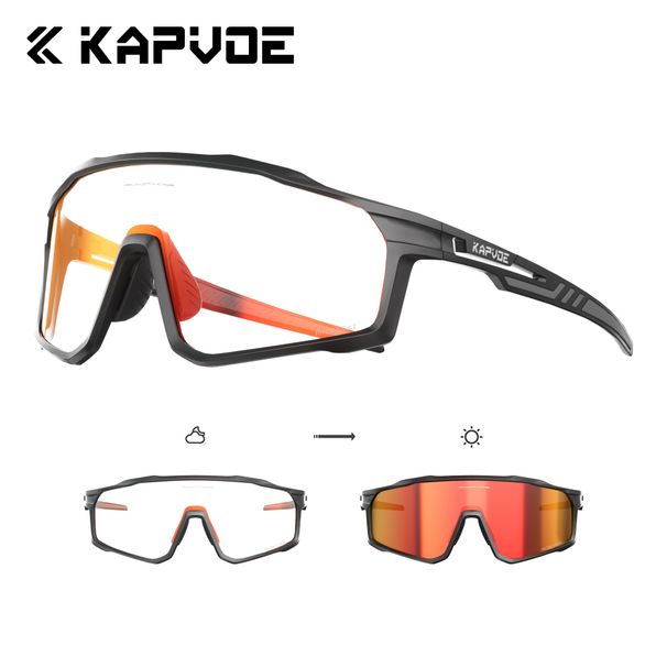 KAPVOE Photochromic HD Mountaineering Large Head Size Waterproof Glasses Sports Cycling Hiking And Driving Sunglasses_desvips.com