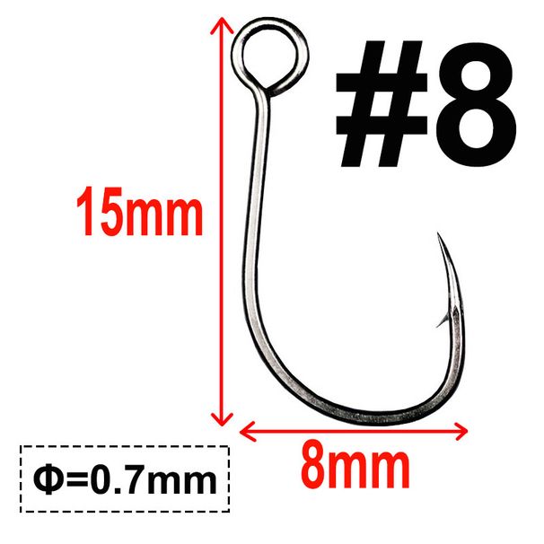 20 Or 100 Pcs Big Eyelet Fishing Hook Single Crank Hook Fishhook Fish Hook For Crankbiat Minnow Wobblers Lure Bait_desvips.com