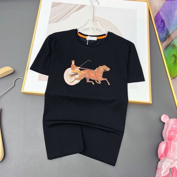 Spring Summer New Men's Round Neck Printed Casual Fashion Short Sleeve Stylish Versatile T-Shirt Loose Top Trendy Brand_desvips.com