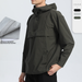 Casual Outdoor Sports Jacket Men's Mountaineering Quick-drying Waterproof Charge Trench Coat Hooded Loose Fitness Running Suit Long Sleeves_desvips.com