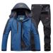 Outdoor Sports Men's Fleece Lined Thick Warm Loose Two Piece Ski Set For Autumn And Winter_desvips.com