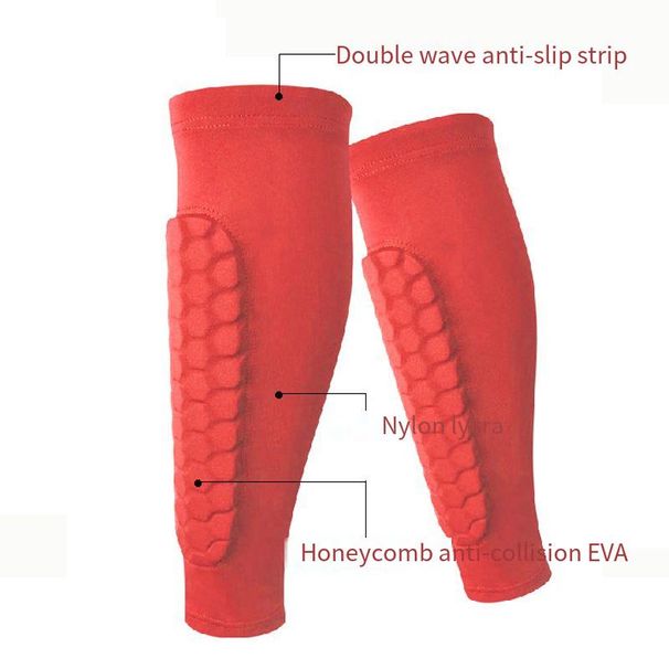 EVA Honeycomb Calf Protector Silicone Non Slip Honeycomb Basketball Football Cycling Anti Collision Breathable Sports Shin Guards_desvips.com