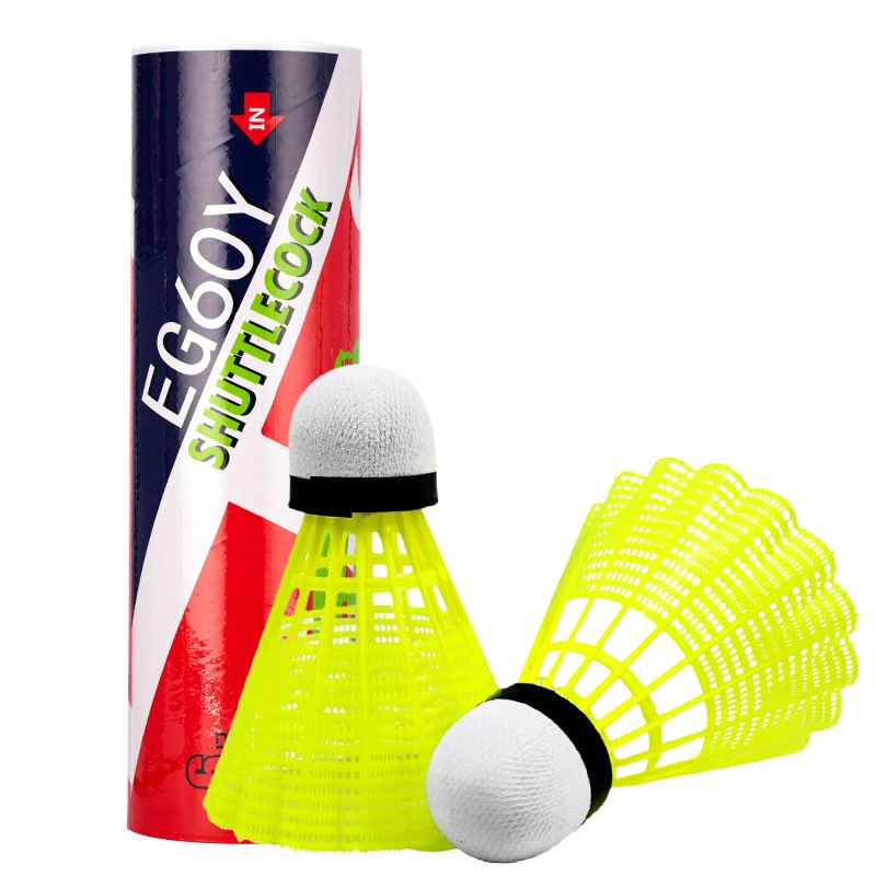 Red Double Happiness DHS Durable Training Nylon Badminton Plastic Rubber Practice Shuttlecocks 6-Pack Yellow EG60Y_desvips.com