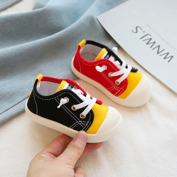 Boys Sneakers Girls Tennis Lace-up Children Footwear Toddler Yellow Chaussure ato Casual Kids Canvas Shoes Sizes_desvips.com