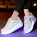 Flat Roller Skate Boys Girls flashing lights Two wheel roller shoes Led Light Luminous Sneakers Outdoor Casual Shoes_desvips.com