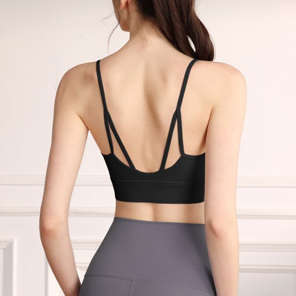 One-Piece Backless Sports For Women Slimming Outerwear Fitness Yoga Bra High Elasticity Shaping Thin Strap Summer_desvips.com