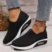 New Fashion Women Mesh Breathable Vulcanized Sneakers Woman Platform Solid Color Casual Ladies Wedges Walking Shoes_desvips.com