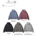 NOKO-Men's | Boxy, 350g, Washed, Button-down Fleece Hooded Sweatshirt, American-style Distressed._desvips.com