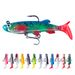 HENGJIA 12PCS 12g 3.15in/ 8cm Jigging Hooks Wobblers Silicone Soft Bait KIT T Tail Swimbait Artificial Rubber Bait Pike For Bass Carp Fishing Lures_desvips.com