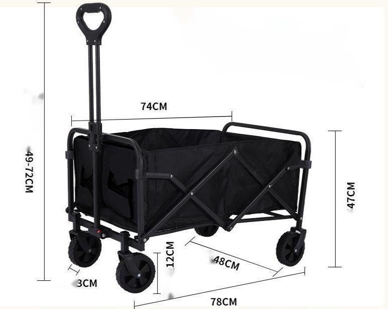 Adjustable Camp Trailer Outdoor Foldable Extra Large Camping Handcart Picnic Stall Small Cart_desvips.com