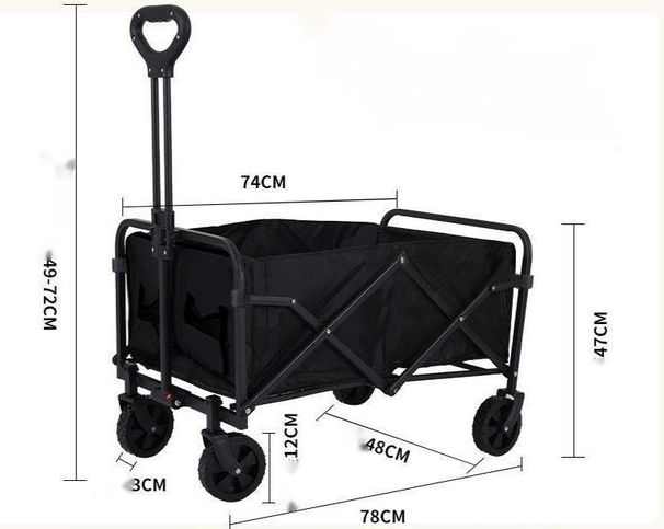 Adjustable Camp Trailer Outdoor Foldable Extra Large Camping Handcart Picnic Stall Small Cart_desvips.com