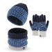 Winter 3-in-1 Knit Set – Scarf, Hat & Gloves, Thickened Thermal Ski Accessories, Gradient Color Block, Outdoor Sports & Daily Wear_desvips.com