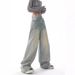 RenMou Light Blue Spring/summer New Denim Pants, Women's American Loose Design, Slimming And Floor Hugging Wide Leg Pants Exclusive Supply_desvips.com