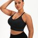 Plus Size Yoga Tank Top For Curvy Women, Cross High-Strength Shockproof, Side Breast Covege, Seamless Fitness Sports_desvips.com