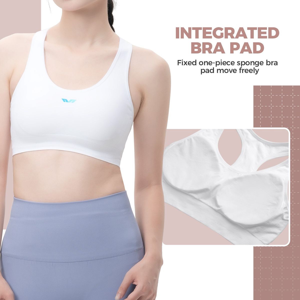 ROCKBROS TVI Women's Sports Bra Elastic Breathable Iconic Racerback Bra_desvips.com