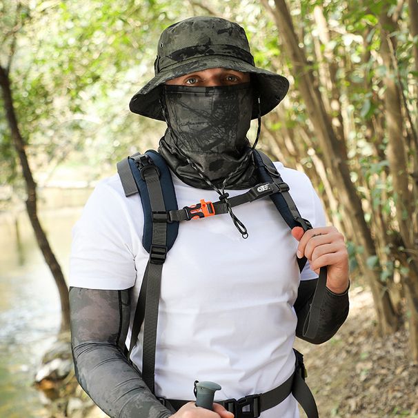 Extra Large Fisherman Hat For Big Head - UPF 50+ Sun Protection With Cooling Face Mask & Breathable Arm Sleeves_desvips.com