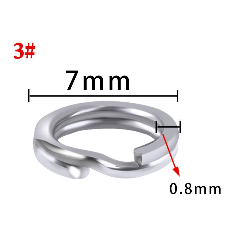 Flattened Double Loop Fishing Line Anti Damage Ring Stainless Steel Strong Point Pressure Flat Ring Lure Bait Fishing Gear Accessories_desvips.com