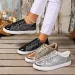 Fashionable Womens Rose Gold Glitter Low Top Sneakers With Metallic Toe Cap_desvips.com