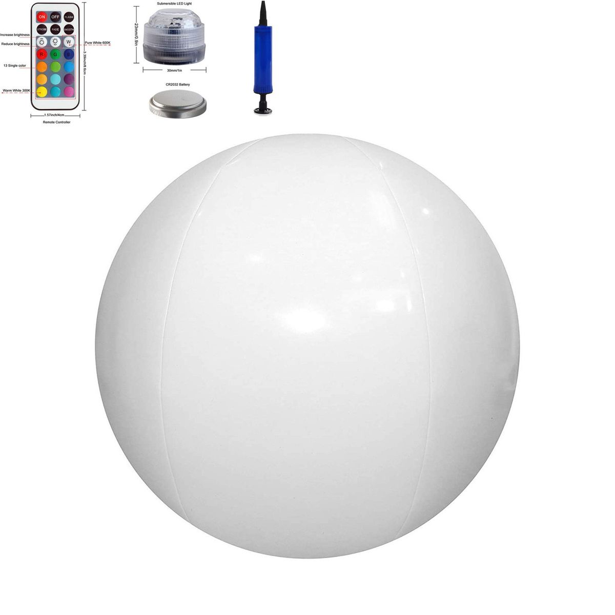 Inflatable LED Light Ball Outdoor Swimming Pool Courtyard Light Beach Ball PVC Inflatable Remote Control Light Ball_desvips.com