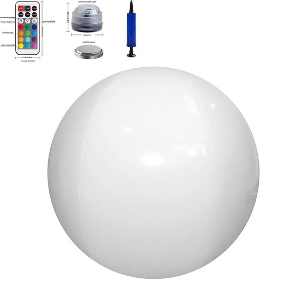 Inflatable LED Light Ball Outdoor Swimming Pool Courtyard Light Beach Ball PVC Inflatable Remote Control Light Ball_desvips.com