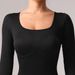 Cross-Border New Threaded High-Quality Fabric Women's Long-Sleeve Bodysuit Shapewear Butt-Lifting Yoga Jumpsuit In Stock_desvips.com