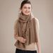 Skin-friendly Soft 100% Australian Wool Knitted Shawl Women's Warm Tassel Ruffled Shawl Scarf_desvips.com