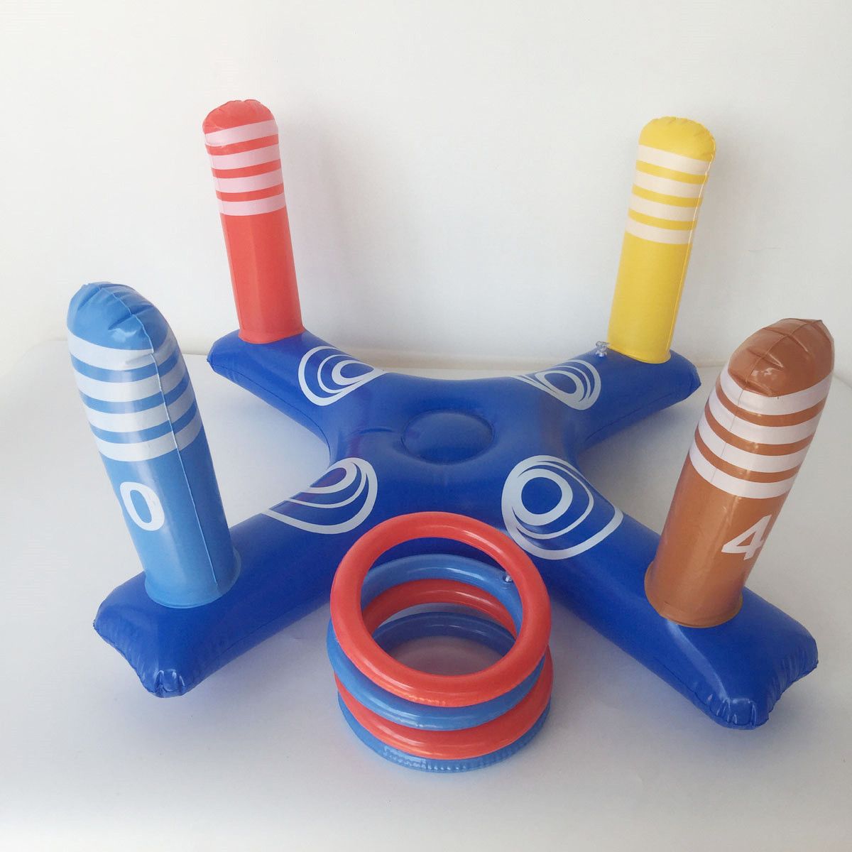Inflatable Cross Ring Toss Game Water Floating Throwing Hoops For Kids Fun Pool Beach Outdoor Activity Toy For Preschoolers_desvips.com