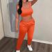 Women's Clothing fashion sleeveless vest slim hip suit tube top backless casual two piece suit_desvips.com