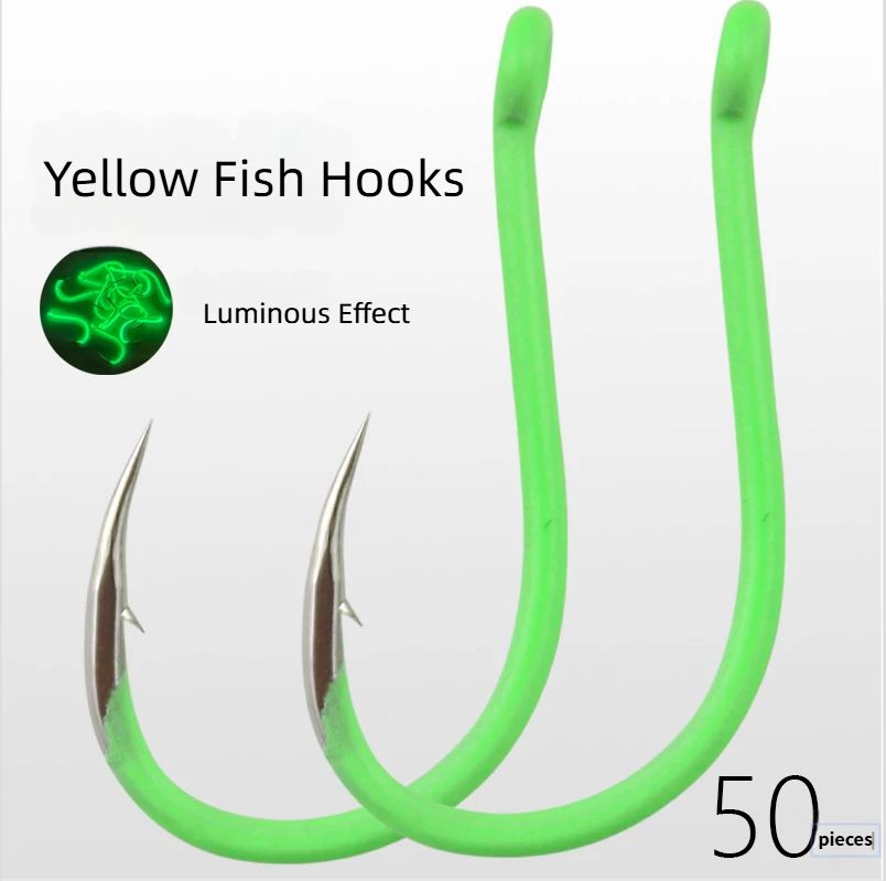 Premium Luminous Tube Fu Qianyou Flowing Glowing Fluorescent Sea Big Fish Yellow Chicken Fishing Hook_desvips.com