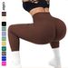 Seamless Knitted Ribbed Peach Hip Yoga High Elasticity Sports Running Fitness Pants For Women_desvips.com