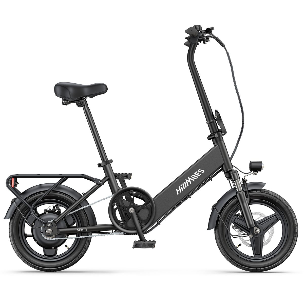 HillMiles Mile 1 Urban Commuter Electric Bike 250W Motor 36V 10.4AH Battery Electric Bicycle 14"City Tire Folding E-Bike_desvips.com