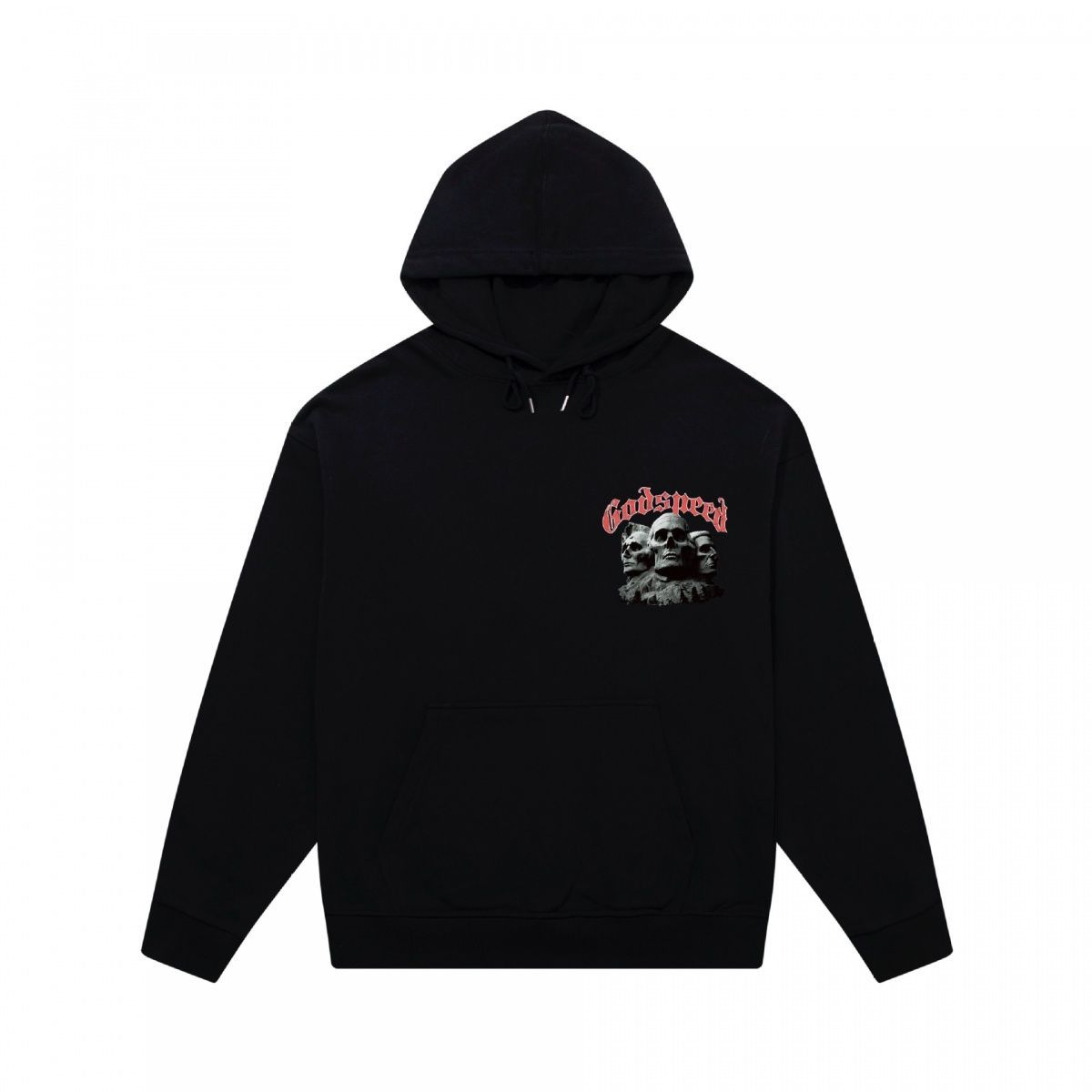 Trendy Brand Skull Print Heavy Cotton Unisex High Street Hooded Sweatshirt Long Sleeve Fashion_desvips.com
