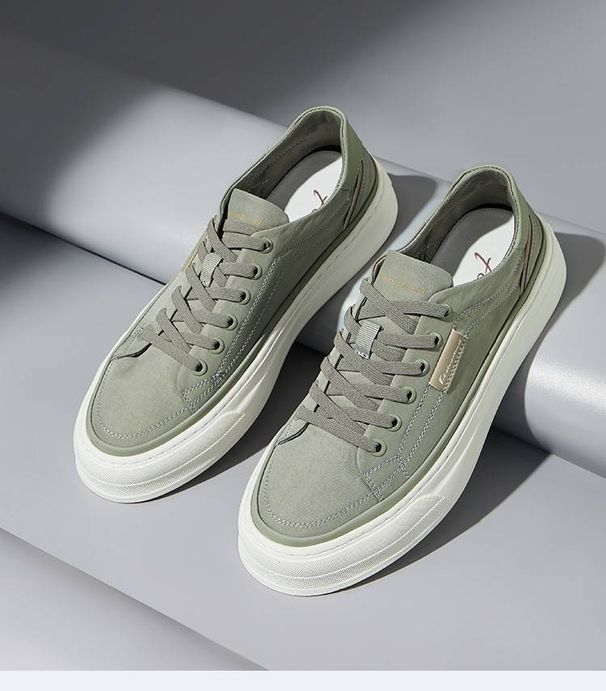 Men's Canvas Shoes, Comfortable, Spring-friendly, Versatile, Thick-soled Or Flat-soled, Casual Sneakers, Skate Shoes._desvips.com
