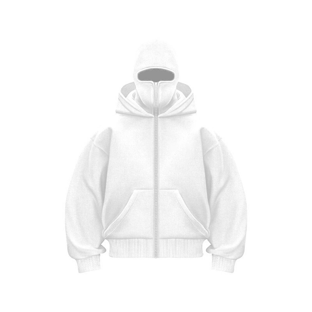 2026 Fashion Zip-Up Hoodies Women/Men Polyester Long Sleeve Loose Flocking Double-Layered Hooded Zipper Sweatshirts_desvips.com