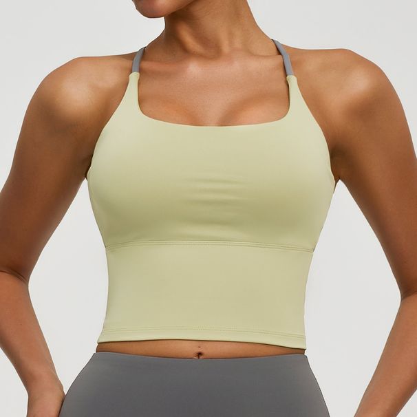 Special Area, Beautiful Back, Cross Sling, Nude Sports Vest, High Elastic With Chest Pad, Yoga Vest For Women_desvips.com
