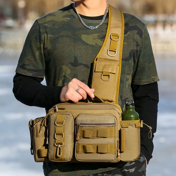 Large-capacity Outdoor Waterproof Multi-functional Lightweight Single-shoulder Crossbody Waist Bag, Fashionable Fishing Gear Bag And Fishing Bag_desvips.com