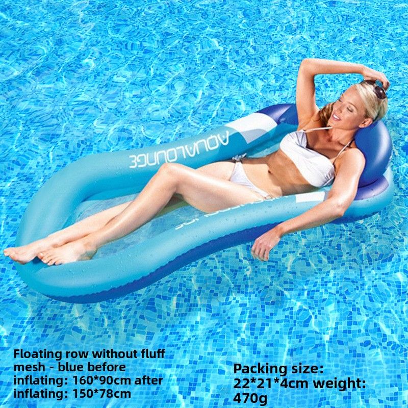 Eco-Friendly PVC Floating Lounger - Foldable Beach Bed With Mesh Backrest & Glitter Gradient (Orange-Pink Heavy-Duty Portable For Pool/Sea)_desvips.com