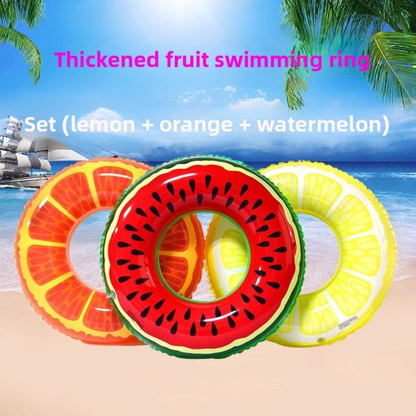 Watermelon & Orange Fruit-Shaped Adult Swim Ring - Inflatable Pool Float For Summer Fun (Durable Comfortable And Eye-Catching Design)_desvips.com