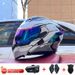 Helmet Flip Up For Men And Women Winter Dual Mirror All Season Half Or Full Length With Colorful Rear Spoiler And Bluetooth Slot Sports Car Theme_desvips.com