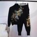 001 Plus Size Women's New European Style Peacock Sequin Long Sleeve Fashion Velvet Sports Two-Piece Casual Set For Women In_desvips.com
