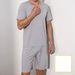 Men's Clothing High grade ice silk round neck solid color short sleeved T shirt men's summer thin ins trend sports casual loose shorts suit_desvips.com