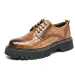 Free Shipping Designer Dress 2025 Autumn Winter New Low Cut Mens Thick Soled High Rise Leather Shoes Brown_desvips.com