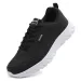 Men's Running Black PU Upper Flat Comfortable Walking Lightweight And Wide Footed Casual Sports Leather Shoes_desvips.com
