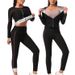 Cross-border Women's Sweat Suits, Sports Suits, Saunas, Long-sleeved Zipper Corsets, Running, Fitness Sportswear, Shapewear_desvips.com