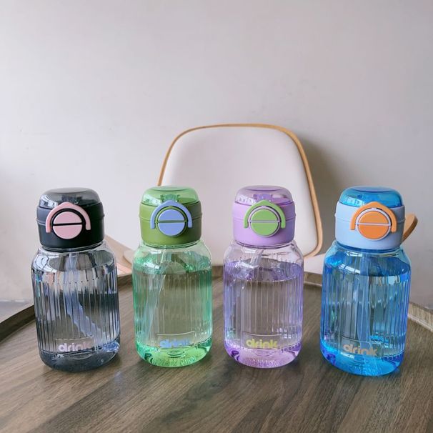 Summer Double Drinking High-Value Girls' Water Student Large Capacity Portable Simple With Straw Plastic Handy Cup_desvips.com