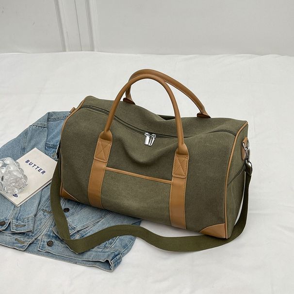Large Capacity Outdoor Travel Bag For Women's Sports And Fitness, Men's Handheld Retro Canvas Bag_desvips.com