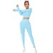 New Yoga Wear For Women, Butt-Lifting, Shaping, Slim-Fit Pilates Long Sleeve With Thumb Hole, U-Neck Design, Sports_desvips.com