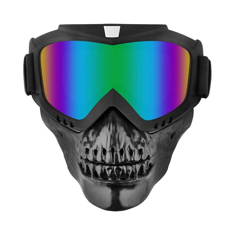 Motorcycle Goggles With Detachable Ace Mask ATV Dirt Bike Racing Eyewear_desvips.com