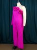 Women's oblique collar ruffle jumpsuit Commuter style high waist casual tights Jumpsuit_desvips.com